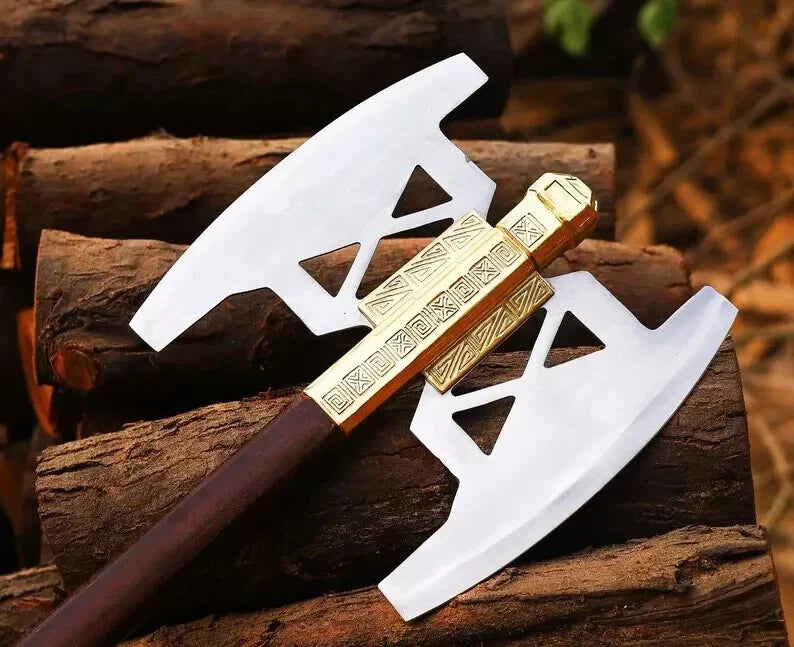30" The Battle Axe of Lord Gimli Rings Handmade Carbon Steel Wooden Handle gifts