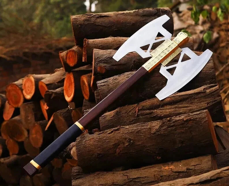 30" The Battle Axe of Lord Gimli Rings Handmade Carbon Steel Wooden Handle gifts