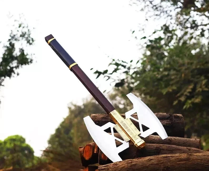 30" The Battle Axe of Lord Gimli Rings Handmade Carbon Steel Wooden Handle gifts